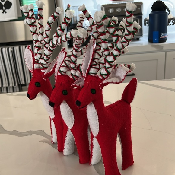 Handmade set of three reindeer